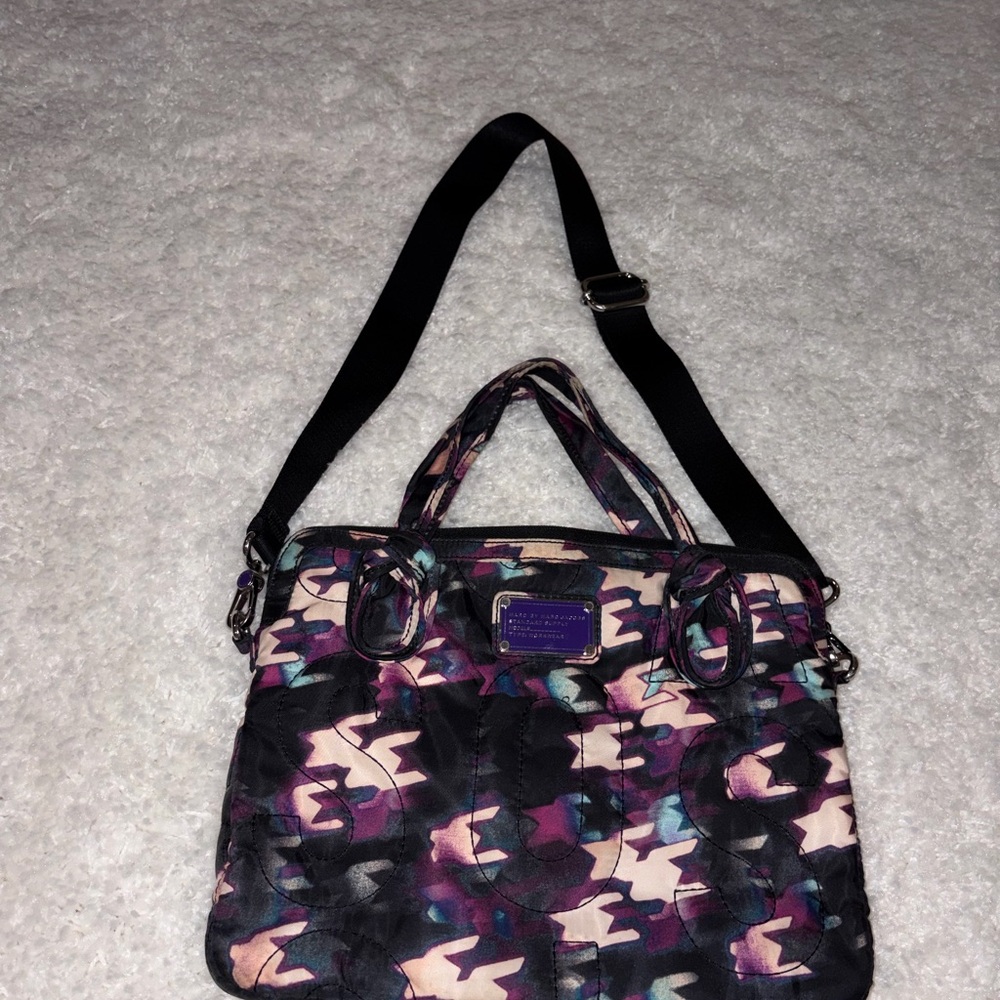 Marc by Marc Jacobs Quilted Multicolor Laptop Shoulder Bag with Crossbody Strap